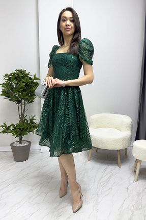 لباس مجلسی و فارغ التحصیلی سبز زنانه توری zks grup tekstil - کد 834929864