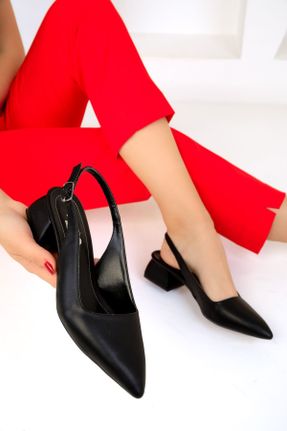 کفش پاشنه بلند کلاسیک مشکی زنانه چرم مصنوعی پاشنه ضخیم پاشنه متوسط ( 5 - 9 cm ) کد 831638358