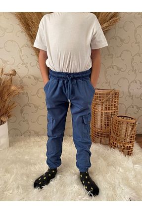 شلوار آبی بچه گانه کتان Asortik Kids - کد 740950569
