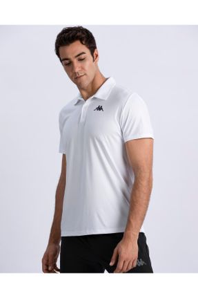 تی شرت سفید مردانه رگولار یقه پولو پنبه (نخی) تکی کد 229817014
