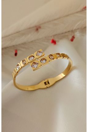 دستبند استیل (فولاد) طلائی زنانه استیل ضد زنگ m mavi deniz accesories - کد 804682899