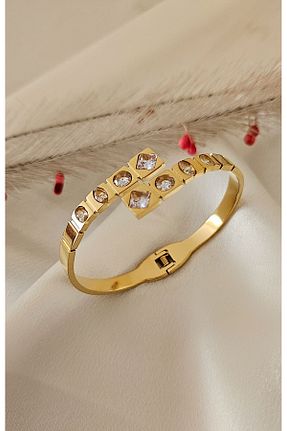 دستبند استیل (فولاد) طلائی زنانه استیل ضد زنگ m mavi deniz accesories - کد 804682899