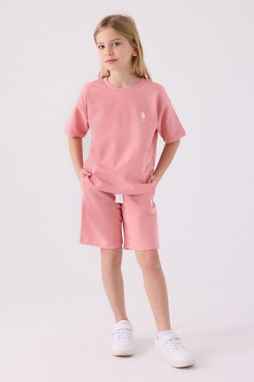 ست بالاتنه و پائین تنه صورتی بچه گانه بافت U.S. Polo Assn. - کد 831894225