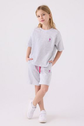 ست بالاتنه و پائین تنه طوسی بچه گانه بافت U.S. Polo Assn. - کد 831884926