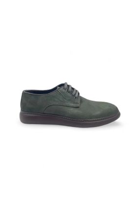 کفش کلاسیک خاکی مردانه چرم طبیعی پاشنه کوتاه ( 4 - 1 cm ) پاشنه ساده کد 813818001