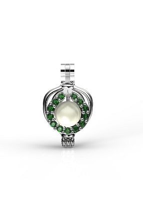 ست نقره سبز زنانه مروارید İstiridye İnci - کد 33496467