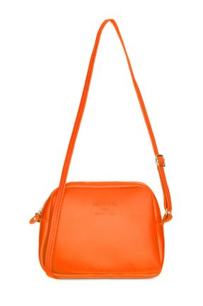 کیف دوشی نارنجی زنانه چرم مصنوعی کد 328020648