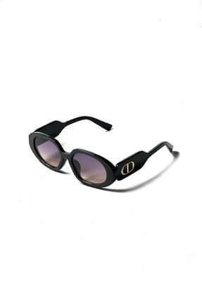 عینک آفتابی مشکی زنانه 50 UV400 استخوان سایه روشن هندسی کد 349297428