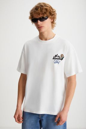 تی شرت نباتی مردانه رگولار یقه گرد تکی بیسیک کد 815346667