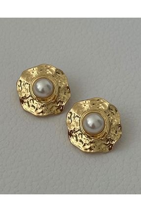 گوشواره جواهر طلائی مروارید RiRi Store - کد 834673133