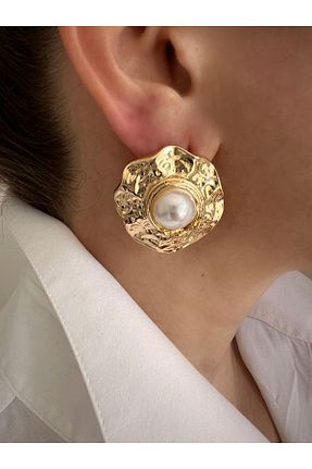 گوشواره جواهر طلائی مروارید RiRi Store - کد 834673133