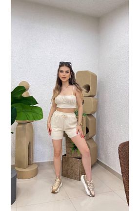 ست بالاتنه و پائین تنه نباتی زنانه بافتنی AÈC PRIVÈ - کد 834676684