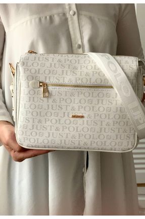 کیف دوشی سفید زنانه چرم مصنوعی کد 798629565