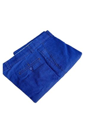 شلوار آبی مردانه پارچه ای بافتنی پاچه رگولار فاق نرمال کد 262126578