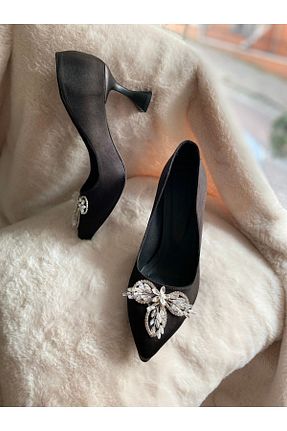 کفش مجلسی مشکی زنانه پاشنه نازک LADİESHOE - کد 379278395