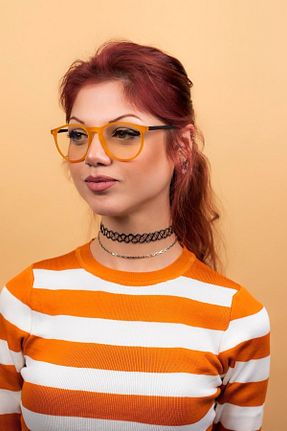 عینک محافظ نور آبی نارنجی زنانه پلاستیک By Donetto - کد 335660499