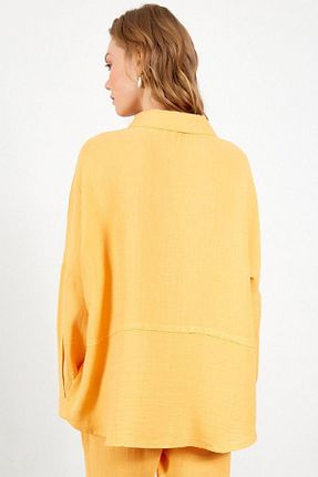 پیراهن نارنجی زنانه اورسایز CoolLook - کد 834762434