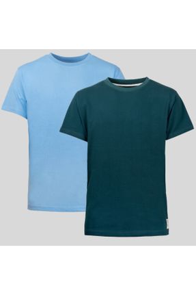 تی شرت آبی مردانه رگولار یقه گرد 2