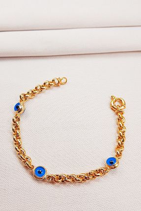 دستبند نقره طلائی زنانه 925 عیار Oruçoğlu Gümüşçülük - کد 339638558
