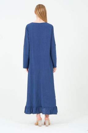لباس سرمه ای زنانه بافتنی پنبه (نخی) سایز بزرگ آستین-بلند کد 834841269