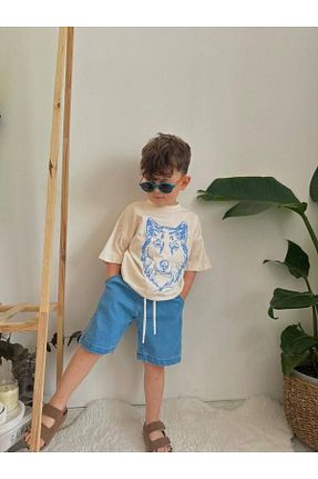 ست بالاتنه و پائین تنه آبی بچه گانه جین MSFRİDA - کد 834858569