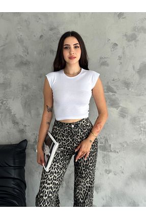 تیشرت سفید زنانه کراپ Noa Noa - کد 834859516