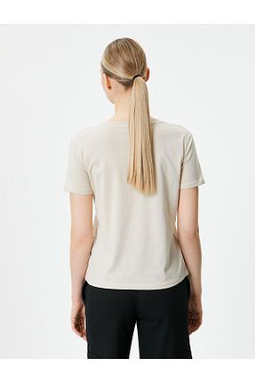 تیشرت بژ زنانه رگولار Koton - کد 834890832