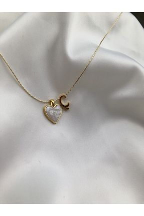 گردنبند جواهر سفید زنانه روکش طلا Claritas Takı - کد 180943440