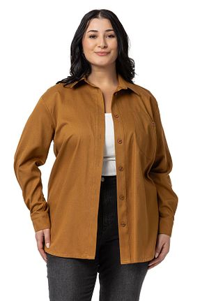 پیراهن سایز بزرگ قهوه ای زنانه سایز بزرگ DISENTIS MODEST - کد 834893031