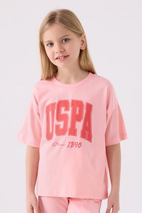 ست بالاتنه و پائین تنه صورتی بچه گانه بافت U.S. Polo Assn. - کد 833584553