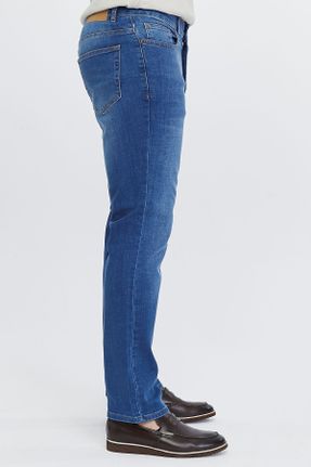 شلوار جین آبی مردانه پاچه لوله ای فاق بلند جین استاندارد کد 234445953