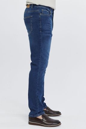 شلوار جین آبی مردانه پاچه لوله ای فاق بلند جین استاندارد کد 234444041