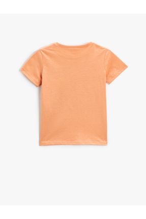 تی شرت صورتی بچه گانه رگولار یقه گرد تکی کد 410939861