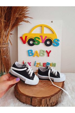کفش اسنیکر مشکی بچه گانه بند دار VOSVOSBABYSTORE - کد 126652173