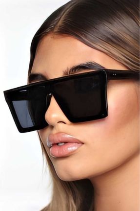 عینک آفتابی مشکی زنانه 54 UV400 سایه روشن مستطیل کد 55107655