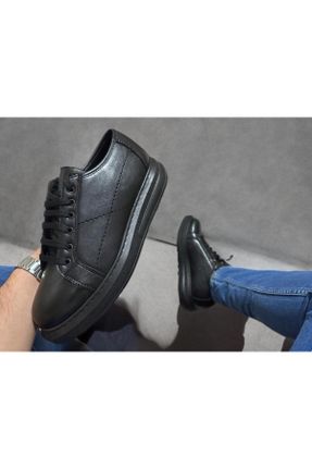 کفش کژوال مشکی مردانه چرم مصنوعی پاشنه کوتاه ( 4 - 1 cm ) پاشنه ساده کد 834582375