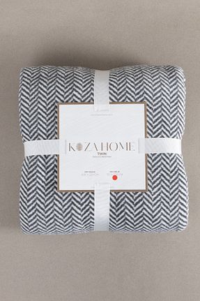 پتو تکنفره طوسی پنبه ای Koza Home - کد 733436299