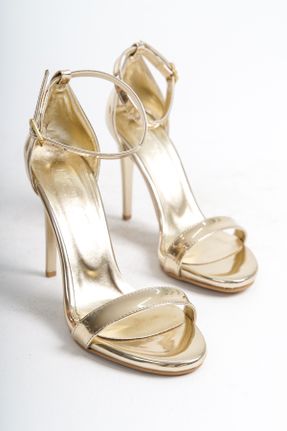 کفش پاشنه بلند کلاسیک طلائی زنانه چرم مصنوعی پاشنه نازک پاشنه بلند ( +10 cm) کد 834611362