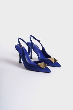 کفش پاشنه بلند کلاسیک آبی زنانه پاشنه نازک پاشنه بلند ( +10 cm) کد 801158382