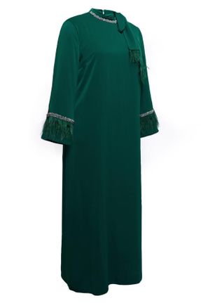 لباس سبز زنانه سایز بزرگ بافتنی پلی استر کد 831829858
