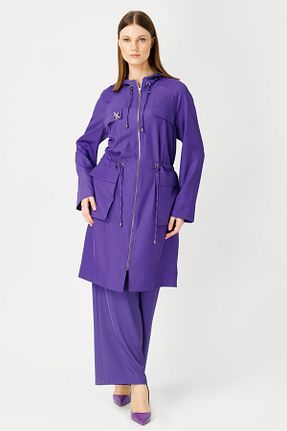 کلاه و ابایا بنفش زنانه بافتنی MÜSEMMA - کد 834676869