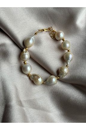 دستبند مروارید سفید مروارید آب شیرین İnci Mercan - کد 820890837