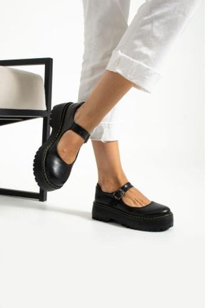 کفش آکسفورد مشکی زنانه چرم لاکی پاشنه کوتاه ( 4 - 1 cm ) کد 739833294