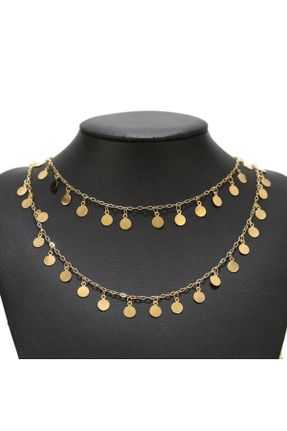 گردنبند جواهر طلائی زنانه فلزی کد 834794860