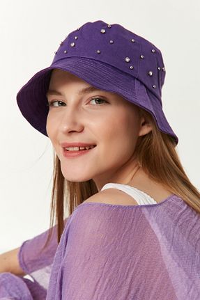 کلاه بنفش زنانه پنبه ای Saria Moda - کد 834829601