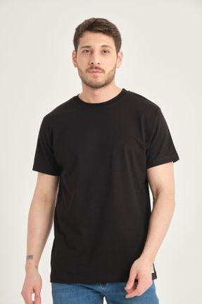 تی شرت مشکی مردانه پنبه (نخی) یقه گرد ریلکس 5