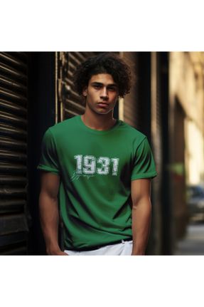 تی شرت سبز زنانه رگولار یقه گرد تکی طراحی کد 834824500