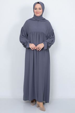 لباس طوسی زنانه اورسایز بافتنی مخلوط پلی استر کد 807726886