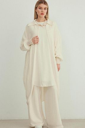 ست بالاتنه و پائین تنه نباتی زنانه بافتنی MAQ DESIGN - کد 834846990