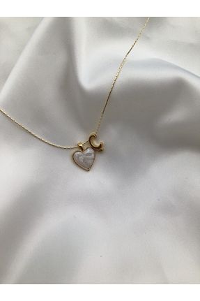 گردنبند جواهر سفید زنانه روکش طلا Claritas Takı - کد 180943440